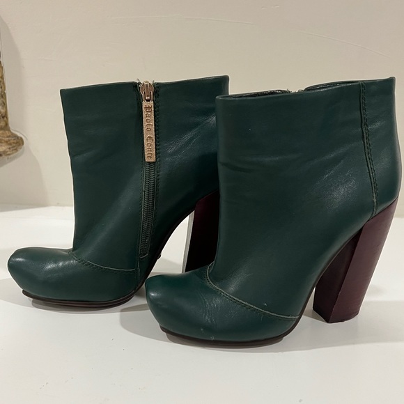 Paolo Conte Green Heeled Booties - Sz 35 - Picture 10 of 12